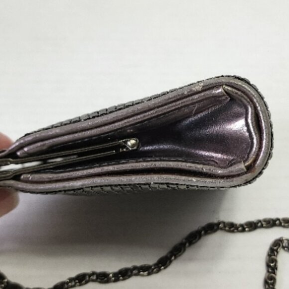 Scheilan Firenze Small Bag Purse with Long Chain - Metal Mesh - Picture 6 of 12